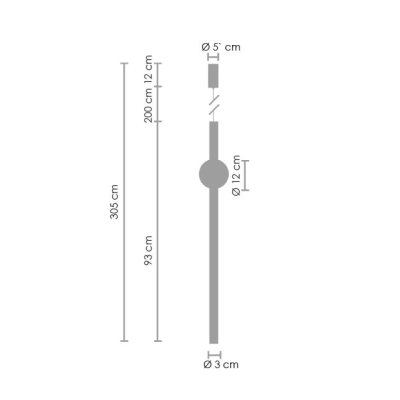 Lampa wisząca O-LINE LED 93 cm czarna