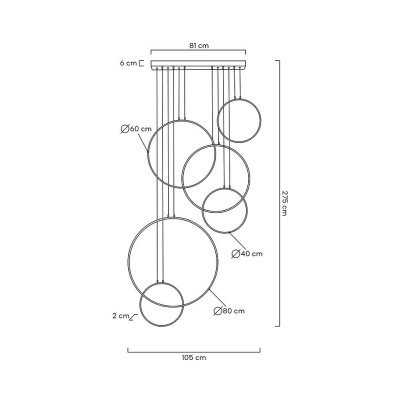 MOOSEE lampa wisząca CIRCULO SIX czarna