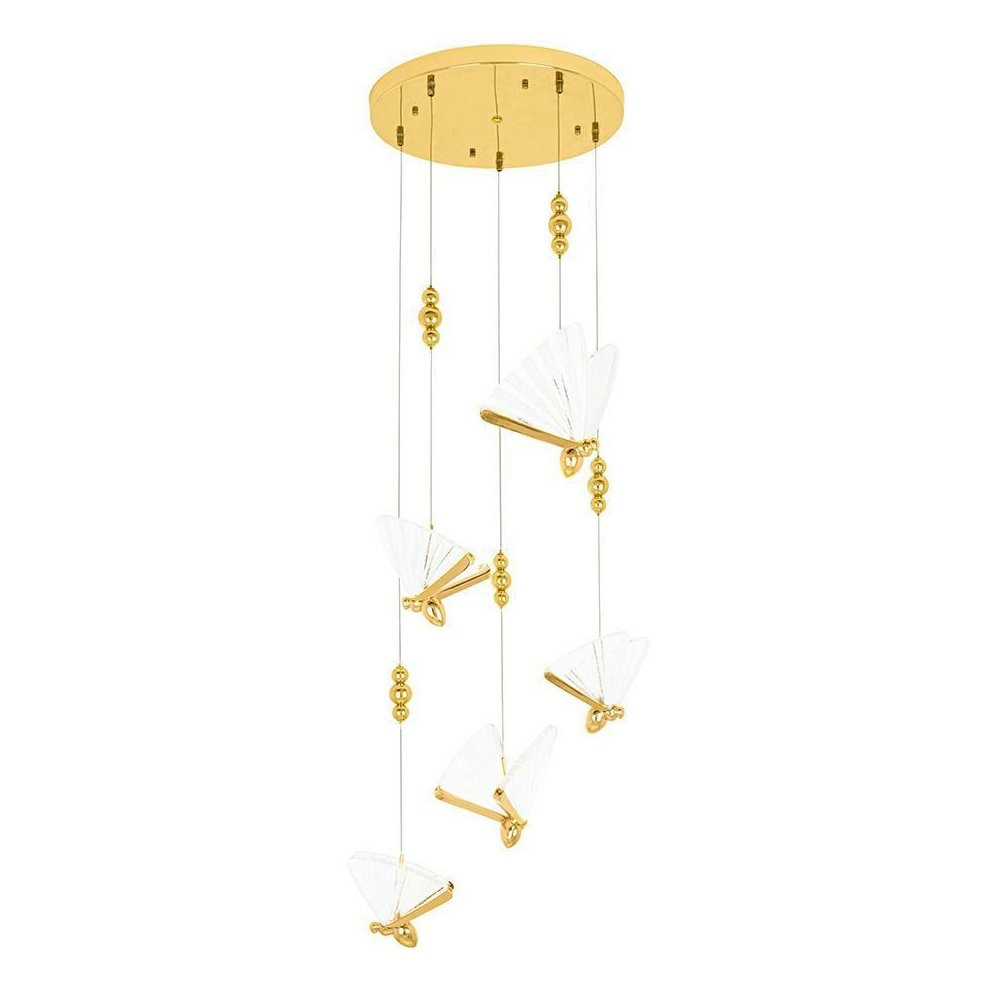 Lampa wisząca BUTTERFLY DISC 5 złota