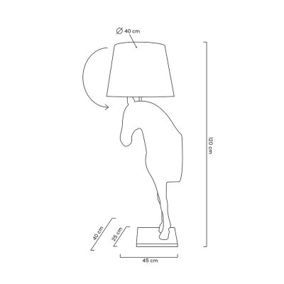 Lampa podłogowa KOŃ HORSE STAND S czarna  - włókno szklane