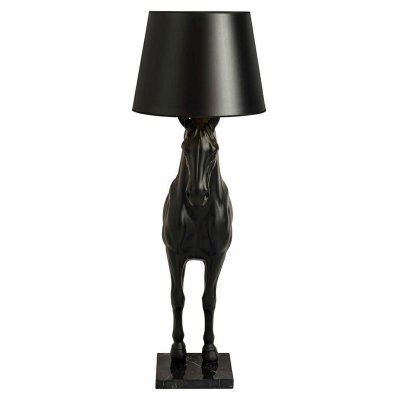 Lampa podłogowa KOŃ HORSE STAND S czarna  - włókno szklane