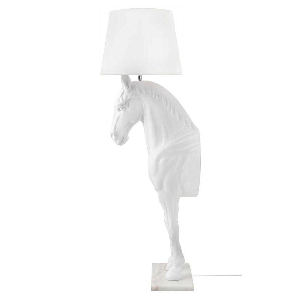 Lampa podłogowa KOŃ HORSE STAND M biała  - włókno szklane