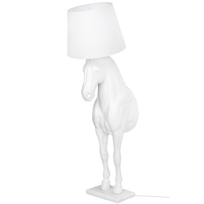 Lampa podłogowa KOŃ HORSE STAND M biała  - włókno szklane