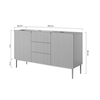 Nicole II - Komoda 150 z czarnymi nogami