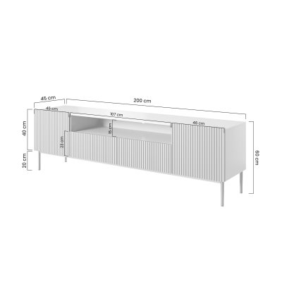 Nicole - Szafka RTV 200 na złotych nogach