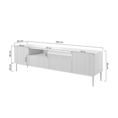 Nicole - Szafka RTV 200 na czarnych nogach