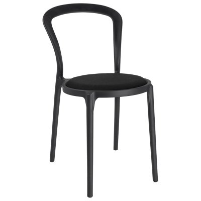 Krzesło SLIM czarne - polipropylen,  tkanina