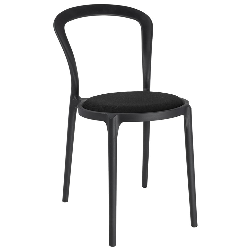 Krzesło SLIM czarne - polipropylen,  tkanina