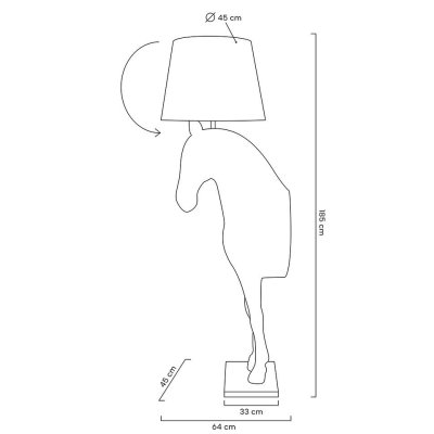 MOOSEE lampa podłogowa KOŃ HORSE STAND    M czarna - włókno szklane