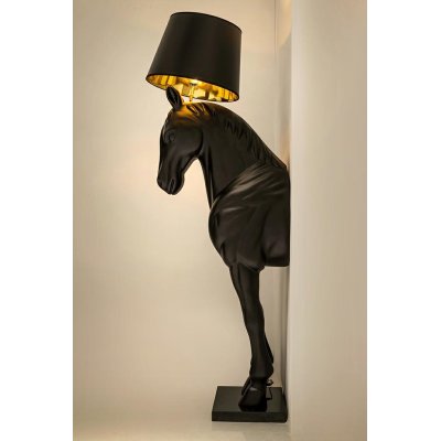 MOOSEE lampa podłogowa KOŃ HORSE STAND    M czarna - włókno szklane