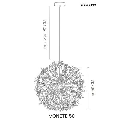 MOOSEE lampa wisząca MONETE 50 złota