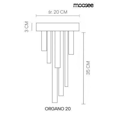 MOOSEE lampa sufitowa / plafon ORGANO 20  złota