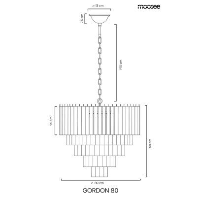 MOOSEE lampa wisząca GORDON 80 złota