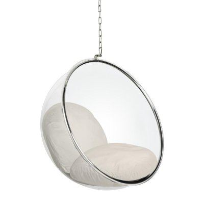 Fotel wiszący BUBBLE VELVET poduszka beżowa